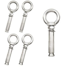 Ruidee Pack of 5 Stainless Steel Eye Bolts Anchor M8 x 80 mm Expansion Screw with Ring Extension Bolt Eye Bolt Expansion Screw for Concrete and Masonry Buildings (PZ-LS/M8 x 80 mm)