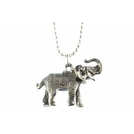 Miniblings Elephant Chain Necklace 80 cm Elephant Chain Elephant Zoo Silver Plated Handmade Fashion Jewellery Ball Chain Silver Plated, Metal, No Gemstone