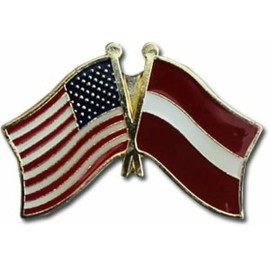 RFCO USA American Latvia Friendship Flag Bike Motorcycle Hat Cap lapel Pin