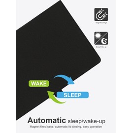 Magnetic Case for BYXSB EUA10L01 10 Inch Tablet - Shockproof with Pen Slot, Waterproof, Anti-Scratch, Multi-Angle Stand with Hand Strap, Thin, Durable, Black