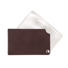 Pocket Magnifier visoPOCKET in Credit Card Format [Eschenbach 172116] Wide Field of View with Ultra-Slim Lens, Colour: red, Dimensions Lens: 74 x 48 mm, Magnification: 2,5X, Dioptre: 6