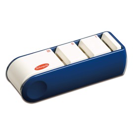 Fuji Cutlery FC-462 Triple Sharpener with Diamond, Navy Blue, Made in Japan, Simple Sharpener, Dry Type, Diamond Whetstone, Ceramic Whetstone, Extremely Rough, Finishing Sharpener, Compact Design,