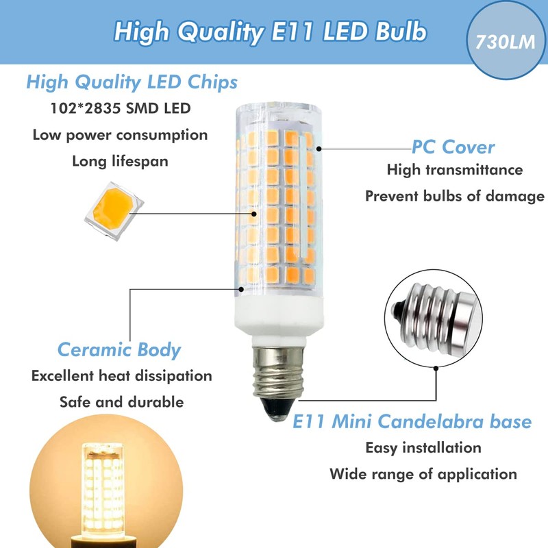 ZSSXOLED [Pack of 5] E11 LED Bulb 7W Dimmable E11