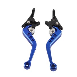 Keenso 1 Pair Motorcycle Clutch Brake Handle Levers, Universal Brake Lever Handle Double Disc(Blue)