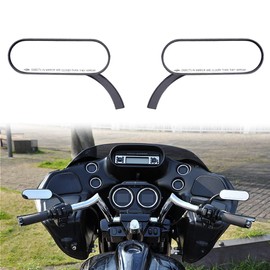 DREAMIZER Black Motorcycle Rear View Mirrors 8MM 10MM Retro Mini Oval Mirror for Softail Breakout Silm Fatboy Sportster XL883 1200 48 72 Street Glide Road King Heritage Touring Cafe Racer