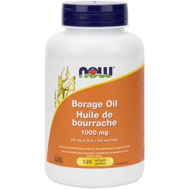 NOW Borage Oil 1000mg, Expeller Pressed, Hexane-Free, 120 Softgels