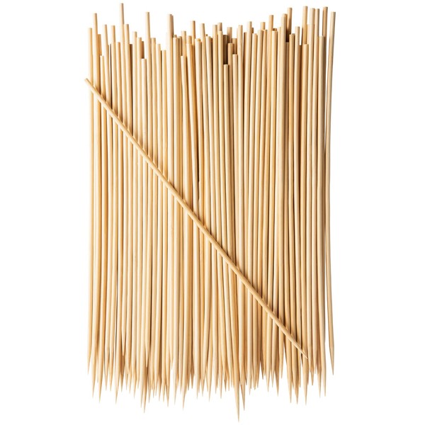 [100 Count] 12" Bamboo Shish Kabob / Kebab Skewer Wood Sticks for BBQs, Appetizers, Corn Dog, & Grilling