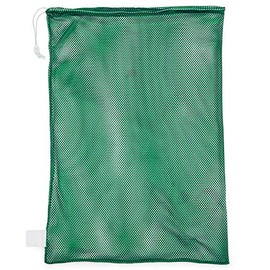 Champion Sports Mesh Sports Equipment Bag, Green, 24x36 Inches - Multipurpose, Nylon Drawstring Bag with Lock and ID Tag for Balls, Beach, Laundry