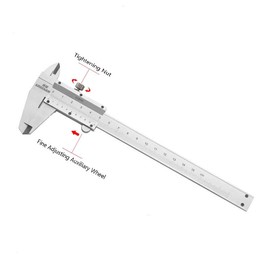 High-precision caliper, made of high carbon steel, for measuring width, outer diameter, inner diameter and depth. (0-150 mm)