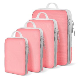 Compression Packing Cubes for Travel 4 Set Luggage Packing Organizer Bag Compressible Expandable Organizer Cubes For Carry On Luggage Suitcase Travel Essentials Accessories for Women Men
