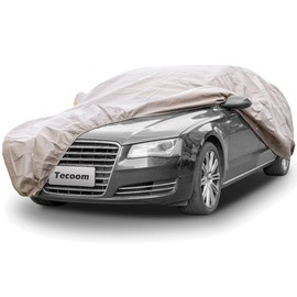 Tecoom Thick Shell Car Cover Super Breathable-Waterproof Windproof Snow Sun Rain UV Protective Outdoor All Weather Fit 170-190 Inches Length Sedan