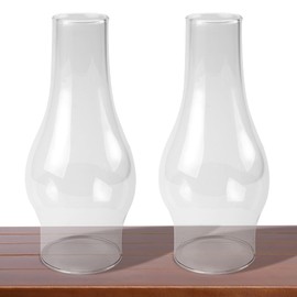 RAHATA Oil Lamp Chimney Hurricane Lamp Glass Replacement Clear 3 Inch Base for Kerosene Lamp Shade(Flat Style 2P)