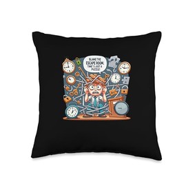 Funny Escape Room Game Quotes Sayings Always Late Lazy Throw Pillow
