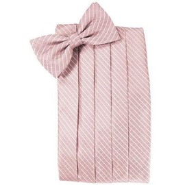 Rose Pink Palermo Cummerbund and Bow Tie Set - Pocket Square Option: No Pocket Square