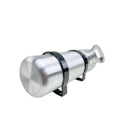 JSD 0.58 Gallon 4” x 12” Aluminum Spun Round Gas Tank End Fill 1/4" NPT Outlet