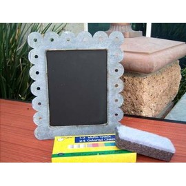 Kraft Klub, Inc. Chalk Board Picture Frame in ZINC with Scalloped Edge
