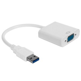 ASHATA Adaptador USB a VGA, Convertidor USB 3.0 Macho a VGA de 15 Pines Hembra, Soporte 1080 a 60Hz, para, para 10, Computadora de Escritorio, Computadora Portátil, PC, Monitor,