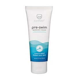 Exershield- Loción pre-natación: crema protectora para nadadores: protege la piel de los efectos de sequedad y picazón de las heces.