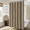 MIULEE Linen Shower Curtain with 12 Metal Hooks Modern Heavy