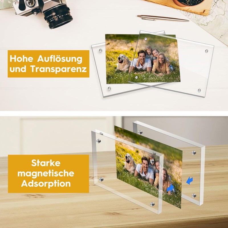 HSYTEK Mini Picture Frame, 6 x 9 cm Frameless Picture