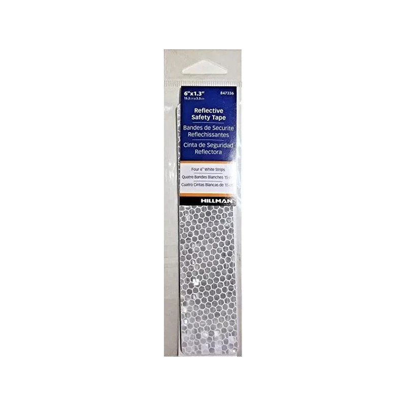 Hillman Silver 1-in White Reflective Vinyl Safety Tape 0.5-ft Model