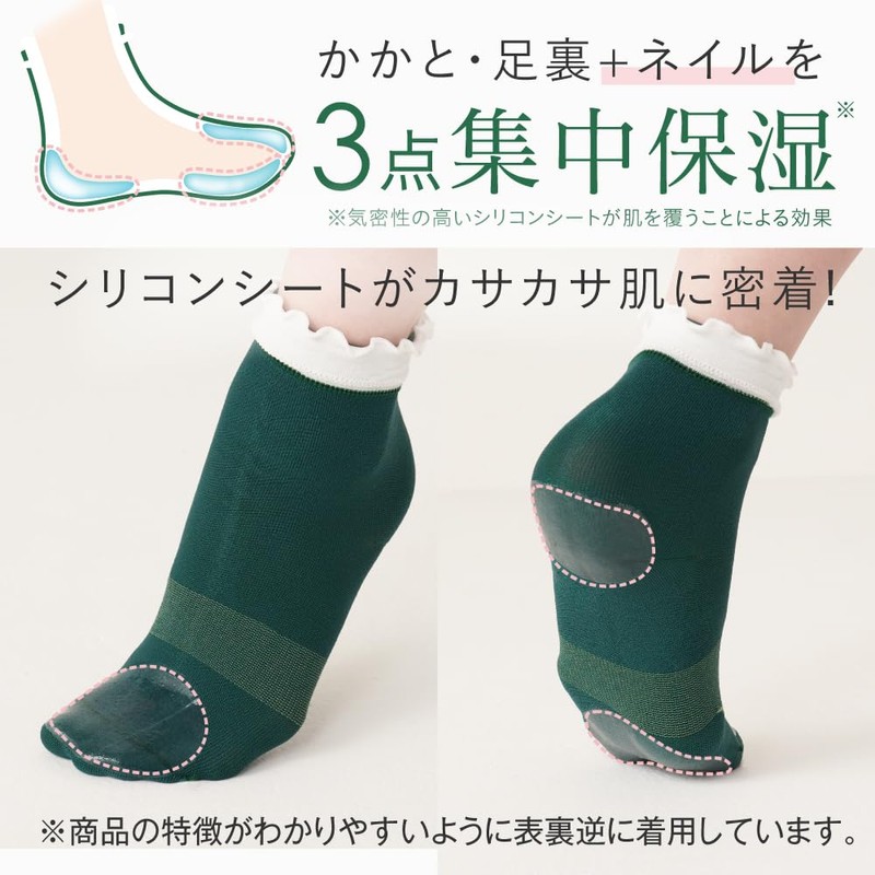 アルファックス 靴下 かかとケア 足裏 ネイル CICA 足裏保湿ソックス 22.0-25.0cm