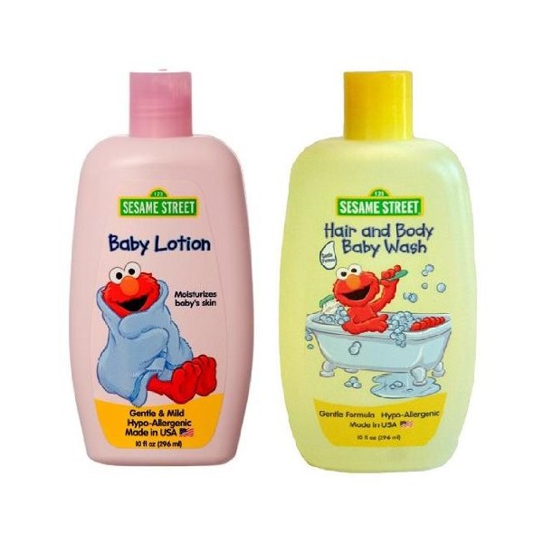 Sesame Street Hair and Body Baby Wash and Baby Lotion Combo Pack