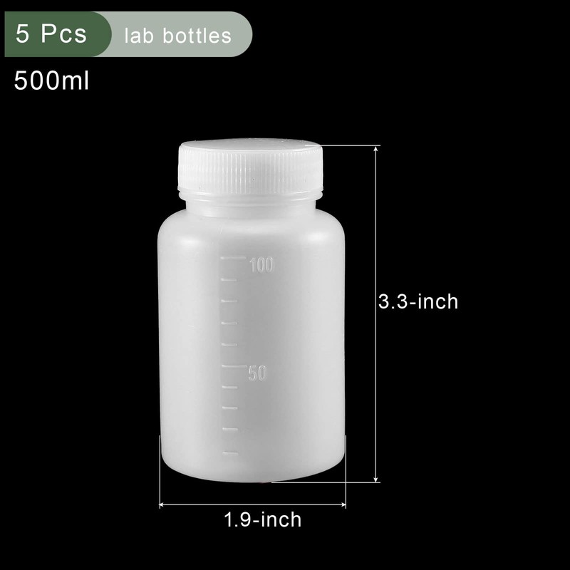 YOKIVE 5 Pcs Chemical Storage Bottle, Wide Mouth Containers with