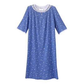 Silverts Hospital Gowns for Women Open Back, Night Gowns for Elderly Women, Adaptive Clothing for Seniors, Hospice Care Supplies, Hospital Robe, Old Lady Dress - Starburst SMA