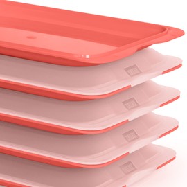 Hochwertige Aufschnitt-Boxen 5er Set platzsparend stapelbar (Stapelboxen) / Vorratsdosen-Set für Aufschnitt mit integrierter Servierplatte. Foodcenter Frischhaltedosen für den Kühlschrank…