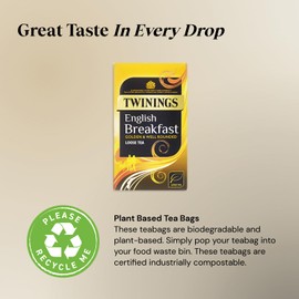 Twinings English Breakfast Tea | Golden, Well Rounded & Full Bodied Black Tea | Loose Leaf Tea (4 x 125g Pack)