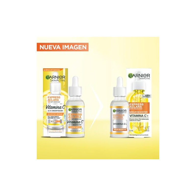 Garnier Express Aclara Sérum Anti-Manchas Concentrado con Vitamina C, 30