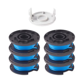CwhaleCblu AC14RL3A String Trimmer Replacement Spool Line 0.065” for Ryobi One+ 18V, 24V, and 40V Cordless Trimmers(6 Spools + 1 Caps)