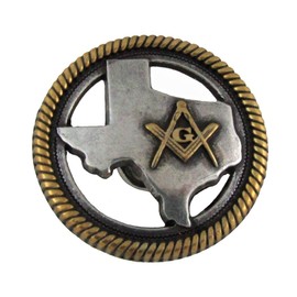 Treasure Gurus 1" Texas Masonic Concho Mens Freemason Jewelry Accessory