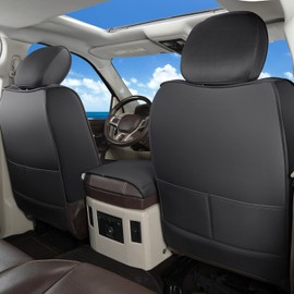 Truckiipa Car Seat Covers Full Set, Dodge Ram Seat Covers Full Coverage Leather Protector Pickup Truck Accessories, Custom Fit for 2002-2018 Ram 1500, 2002-2023 Ram 2500 3500 Crew Mega Cab, Black