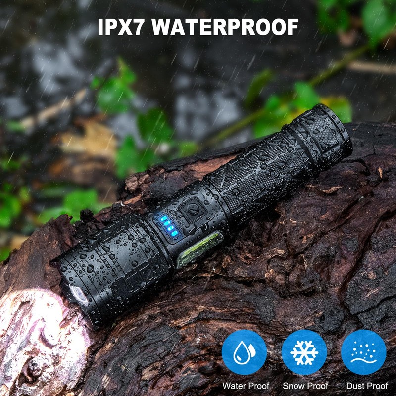 Cinlinso Rechargeable LED Flashlights 990000 High Lumens 2 Pack, Super