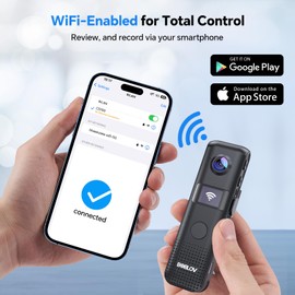 BOBLOV C18 WiFi Body Camera: 128GB Bodycam with One-Touch Recording, OLED Screen for User Friendly, 4 Hours Recording, 1080P Wearable Cam with 1/4" Tripod Thread for Biking, Security, Personal Use