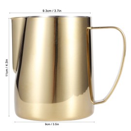 Tomotato Milk Foam Jug, Gold Stainless Steel Milk Jug Frothing Jug with Pointed Spout, Coffee Steam Jug for Coffee, Cappuccino, Latte (600 ml)