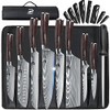 Dfito - Juego de cuchillos de chef con bolsa enrollable,