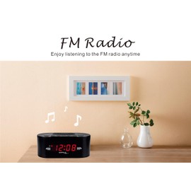ZAPALA expert Alarm Clock Radio for Bedroom, 2 Alarms Clear LED Display Plug in Simple Basic Digital FM Clock Radio with USB Charging Port, Adjustable Volume, Snooze for Deep Sleepers Kids Elderly