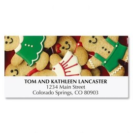 Gingerbread Cookies Christmas Address Labels- 48 Self-Adhesive,Flat-Sheet Return Labels