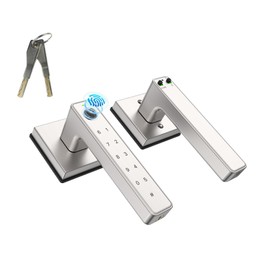 KENRONE Fingerprint Door Handle Lock,Keyless Entry Front Door Lock with keypad,Smart Handle Locks for House Doors,Bedroom,Office,Hotel,Garage