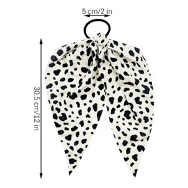 Ravlzors 6PCS Spotted Pattern Hair Bands Bowknot Elastic Hair Ties Rabbit Bunny Ear Bow Hair Scarf Scrunchies Ponytail Holder Headband Accessories for Thin Thick Fine Hair Women Girls