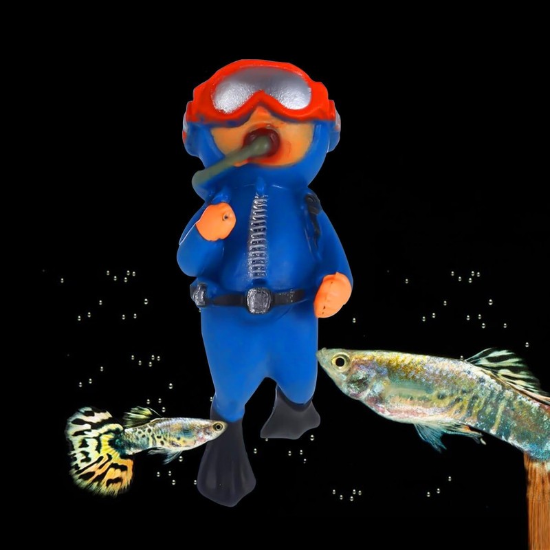 Vibrant Aquarium Decoration Set | 2 Pcs, Diver and Treasure