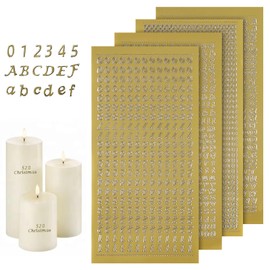 3 Sheets of Diary Stickers, Alphabet Stickers, Numbers Leaves Stickers, English Alphabets, Number Stickers, Calendar Stickers, Letter Stickers, Number Gold Embossing, Glittering Stickers, PVC, Golden