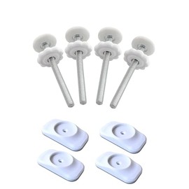 4 Pack Baby Gate Replacement Parts Extensions Screw Spindle Rod Bolts 8MM(M8) & 4 Pack Wall Protectors for Baby or Pet Dog Pressure Mounted Safety Door & Stair Gates (White, 4screws+4protector)
