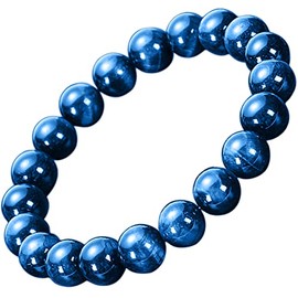 Helena Rose Jewellery Blue Tiger Eye Buddha Spiritual Bracelet - Natural Stone 10mm Beads Stretch to Fit Man & Woman - with Gift Box