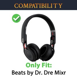 SOULWIT Professional Earpads Cushions Replacement for Beats by Dr.Dre Mixr On-Ear Headphones, Ear Pads with Softer Protein Leather, Noise Isolation Foam - Black