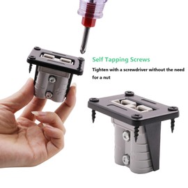 ANDCHIER 50 Amp Battery Quick Connect Connector 6-12 Gauge Battery Quick Disconnect Cable Connector Plug Kit with Mounting Bracket for Boat Winch Car Trolling Motor - 2Pack