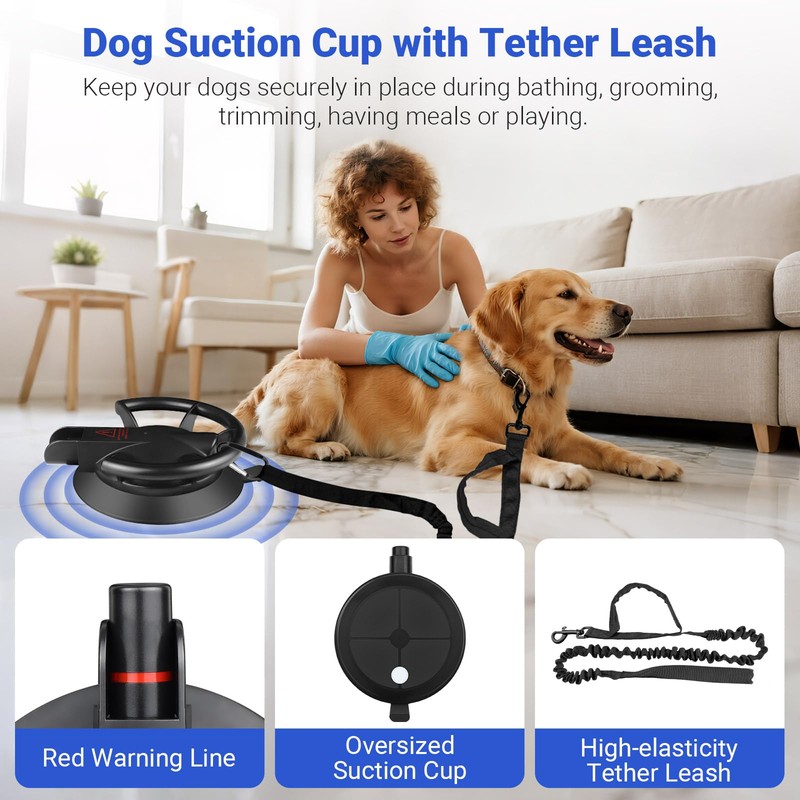 Dog Bathing Suction Cup with Tether, High Elasticity Nylon Dog